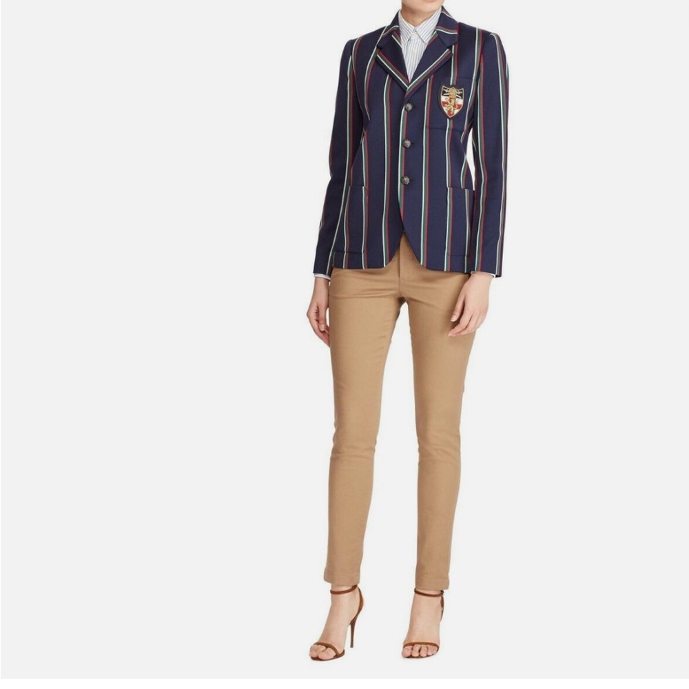 Striped Blazer with Crest